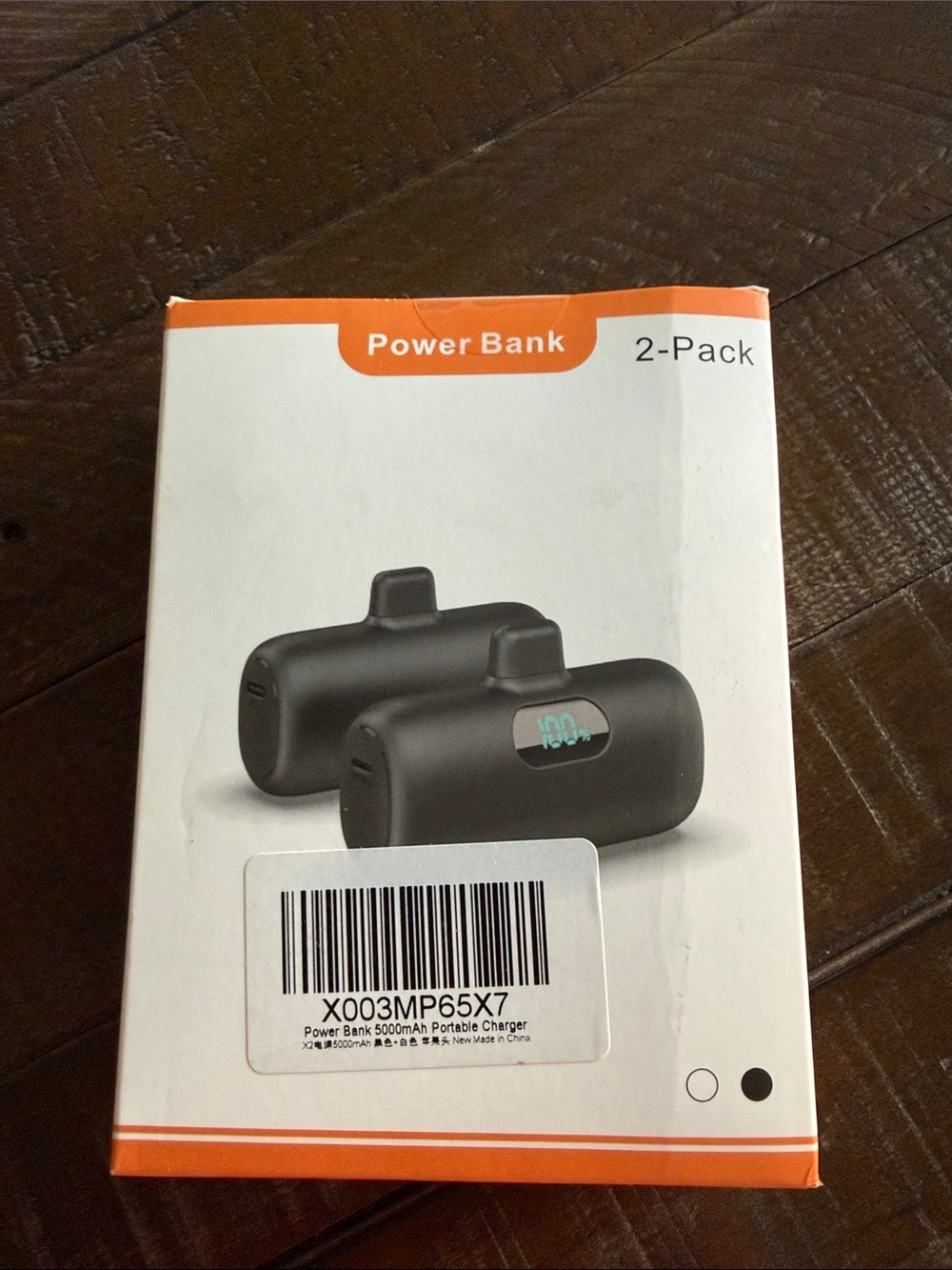 Portable Black Power Bank 5000mAh - 2-Pack